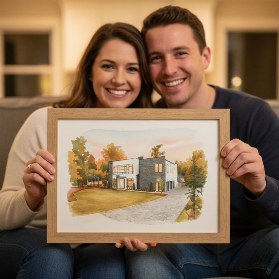 Watercolor House Portrait